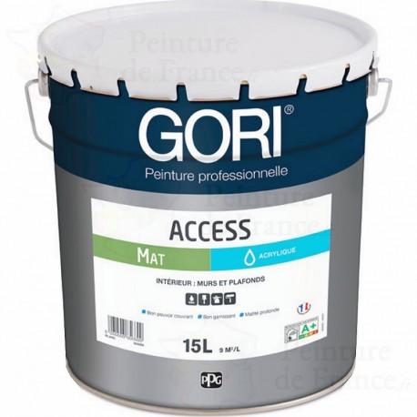 Peinture acrylique GORI Access murs et plafonds MAT Blanc 15L