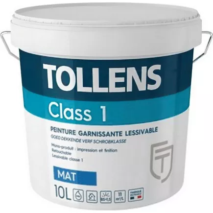 Peinture intérieur TOLLENS professionnelle Class 1, teintable, Lessivable & Retouchable MAT