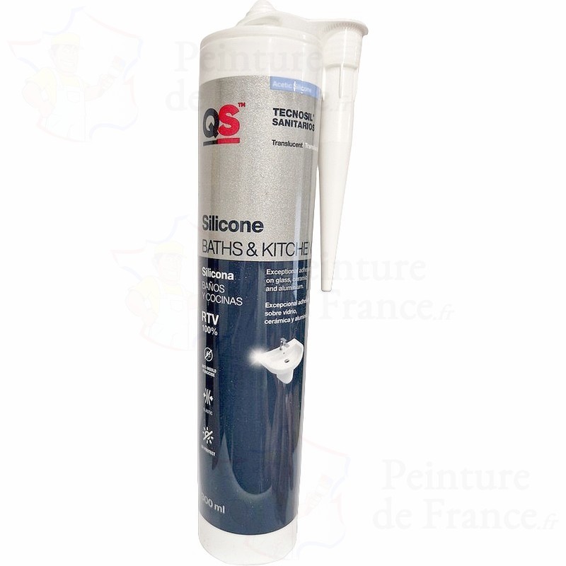 Mastic Bain & Cuisine Pure Silicone Anti-Moisissures Transparent