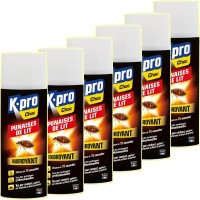 Aérosol Foudroyant Anti-Punaises de Lit KPRO Traitement naturel, durable 400 ml (lot de 6)