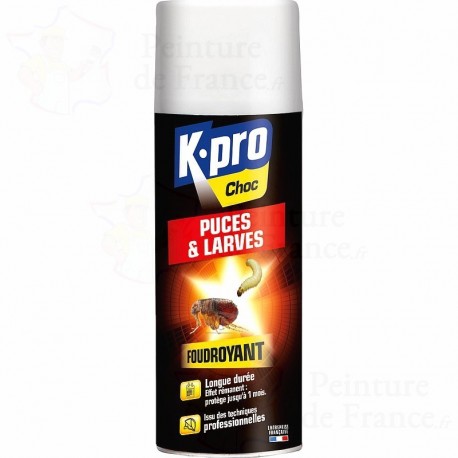 Aérosol foudroyant anti puces et larves KPRO éradication efficace des Puces & Larves 400 ml