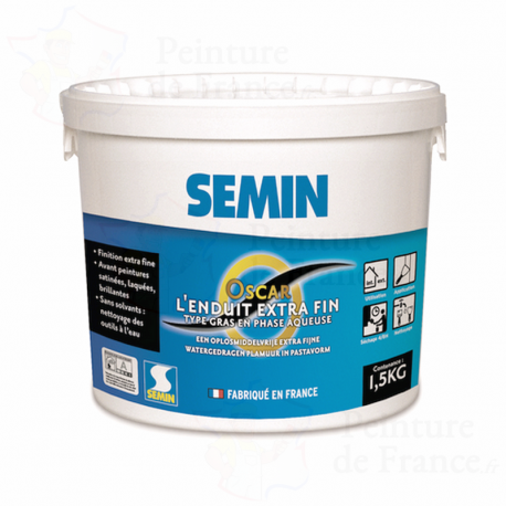 Enduit de finition SEMIN extra fin OSCAR finition impeccable à laquer 1,5 kg