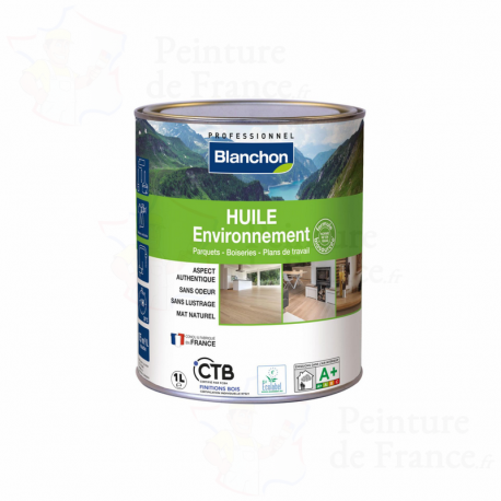 Huile Environnement d'imprégnation BLANCHON conserver et mettre en valeur l'aspect naturel et clair des bois 1l