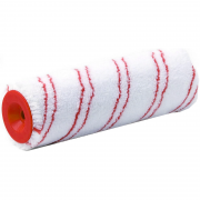 Rouleau manchon rayé rouge microfibres tissées L.180 aspect soigné, surfaces lisses Poils: 10 mm