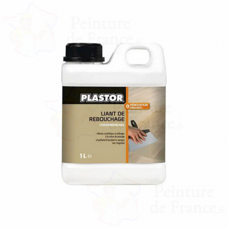 Liant de rebouchage PLASTOR résine de restauration parquet à mélange avec sciure de ponçage 1l