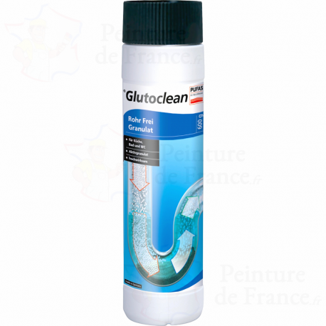 déboucheur canalisation rapide et puissant GLUTOCLEAN pour déboucher les tuyaux toilettes, baignoire, éviers 600g