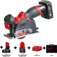 Pack Meuleuse compacte sans fil + Batteries + Chargeur + box MILWAUKEE performance Pro