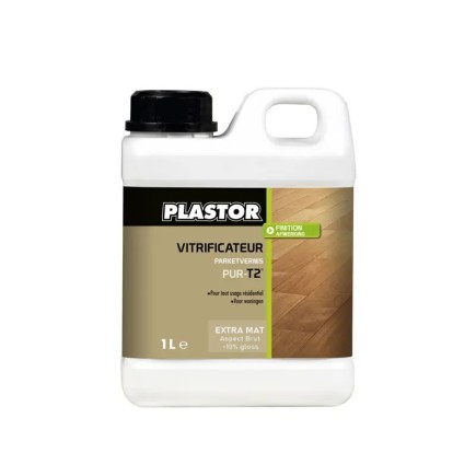 PLASTOR PUR-T2 Vitrificateur parquet pro passage fréquent, film non jaunissant, séchage rapide