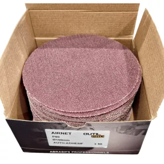 Boite de 50 - Disques abrasifs AIRNET Ø150 mm auto-agrippant - ponçage sur BA13, bois, métal
