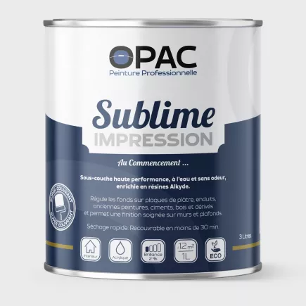 OPAC SUBLIME IMPRESSION -  Sous-couche haute performance, à l’eau et sans odeur, résines Alkyde