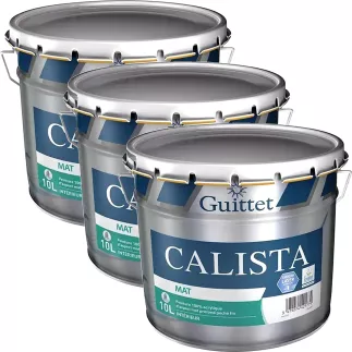 Peinture Pro GUITTET Calista haute performance Mate BLANC 10L - Pack x3