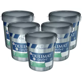 Peinture professionnelle GUITTET Dulimat Confort - idéale pour Salons et Chambres - Pack x5