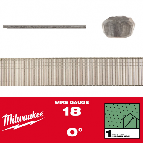 Clous de finition 18 gauge tête légère - menuiserie, ébénisterie, moulures et plinthes 19 mm x 10.000 pc - MILWAUKEE