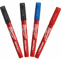 Marqueurs à pointe fine - Écriture précise sur (béton, bois, métal) - Lot de 4 - MILWAUKEE