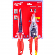 Kit cloison sèche MILWAUKEE scie guichet pour placo + pince cisaille - lame affûtée inox