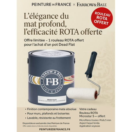 Peinture FARROW & BALL Dead Flat - ultra mate de haute qualité, résistante et lavable sur mur plafond et boiserie