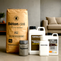Kit complet béton ciré SOL 5 m² - primaire, bouche‑pores & cire de protection semi-brillante