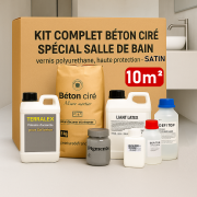 Kit complet béton ciré spécial salle de bain carton complet 10m² satin