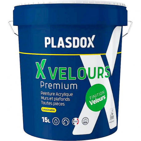 PLASDOX PRO X Velours Premium - Peinture murs et plafonds A+, classe 1, lessivable 15L