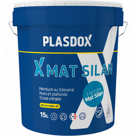 PLASDOX PRO X Mat Silan - Peinture murs et plafonds fort pouvoir couvrant 15L