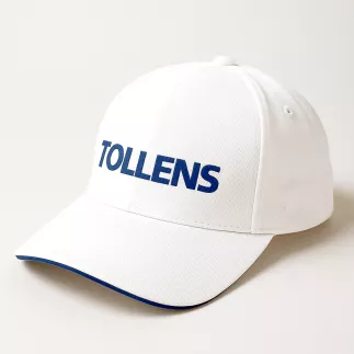 Casquette TOLLENS Blanche, taille Réglable, finition Premium 100% coton