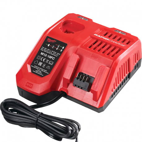 Chargeur rapide ventilé MILWAUKEE compatible M12, M14 et M18 de 2.0 à 6.0 Ah