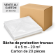 Bâche plastique protection travaux 4 x 5m soit 20 m² (carton de 20 pcs)