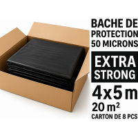 Bâches protection sol et mobilier EXTRA STRONG 4x5m soit 20 m² (carton de 8 pcs)