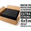 Bâches protection sol et mobilier EXTRA STRONG 4x5m soit 20 m² (carton de 8 pcs)