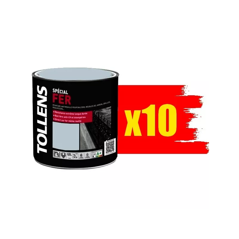 Peinture TOLLENS Spécial Fer Brillante BLEU CENDRÉ 0,5L (x10) Peinture TOLLENS Spécial Fer Brillante BLEU CENDRÉ 0,5L (x10)