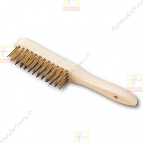 Brosse à manche L'OUTIL PARFAIT fil rond laitonné et sortie : 30 mm