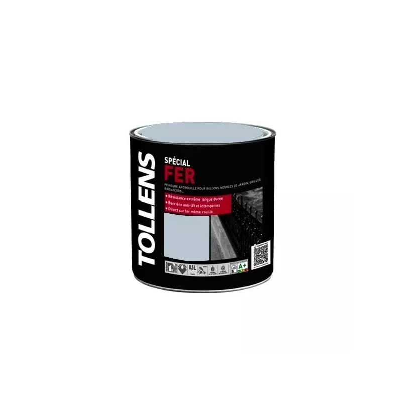 Peinture TOLLENS Spécial Fer Brillante BLEU CENDRÉ 0,5L